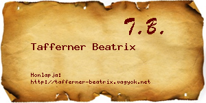 Tafferner Beatrix névjegykártya